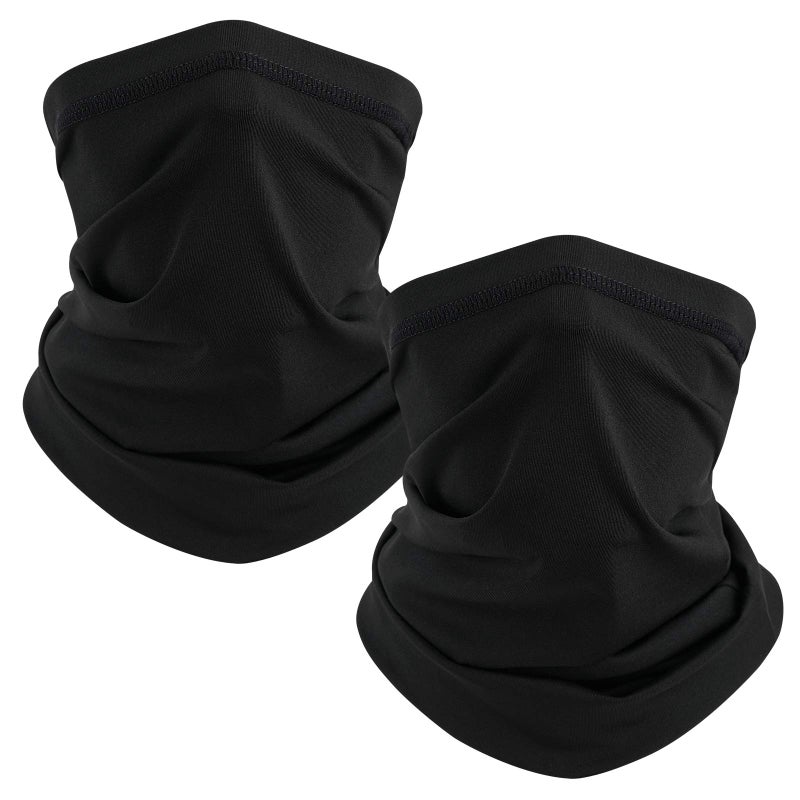 TICONN Neck Gaiter Face Cover Scarf, Breathable Sun & Wind-proof for Skiing Fishing Hiking Cycling (Quick Dry, Heather Black) - Image 1